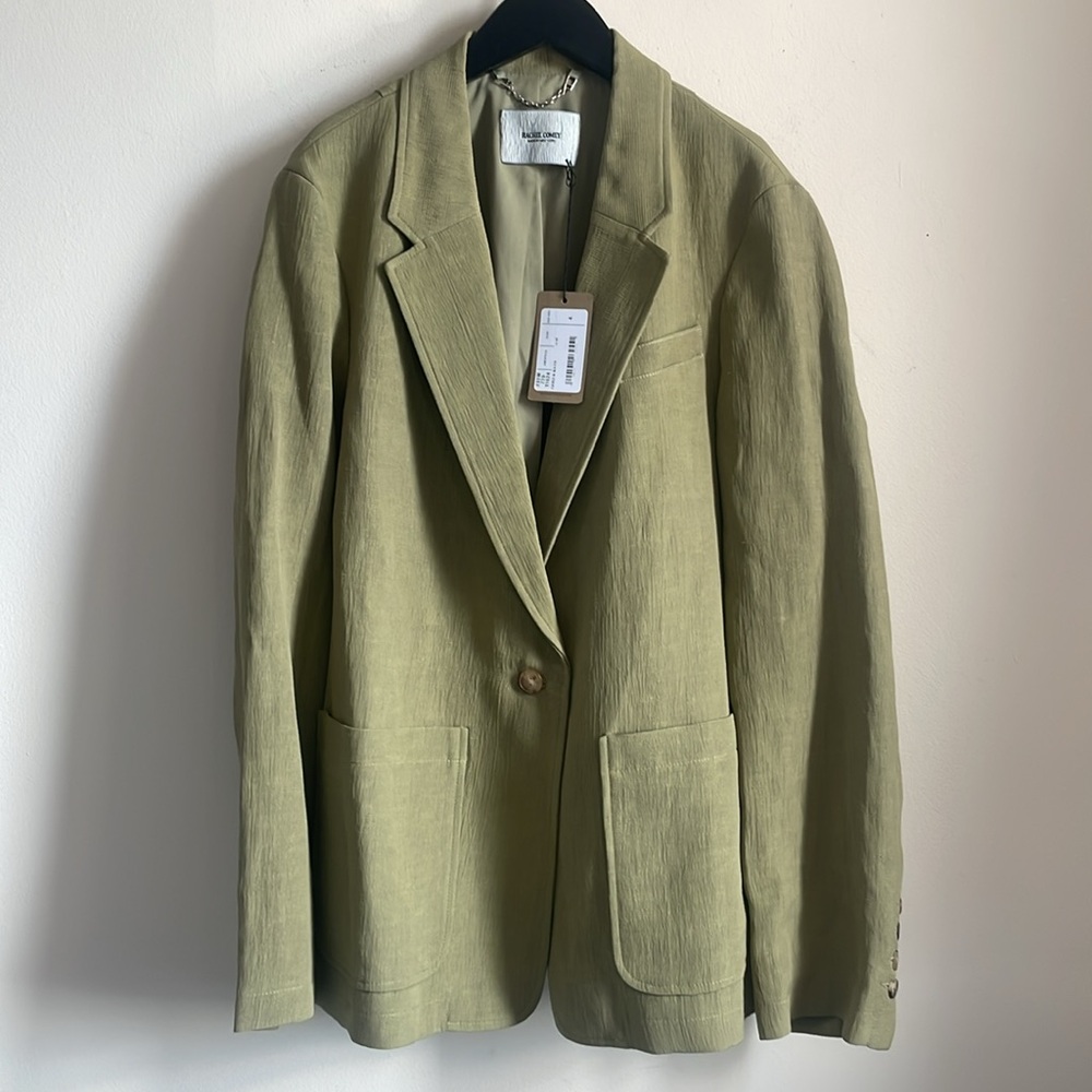 NEW NWT Rachel Comey linen blend oversized Everson blazer olive tan size 4 S M